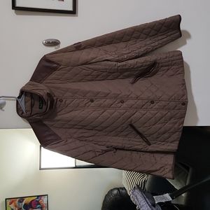 Lauren Ralph Lauren Faux Leather Trim Quilted Jacket Size Petite L